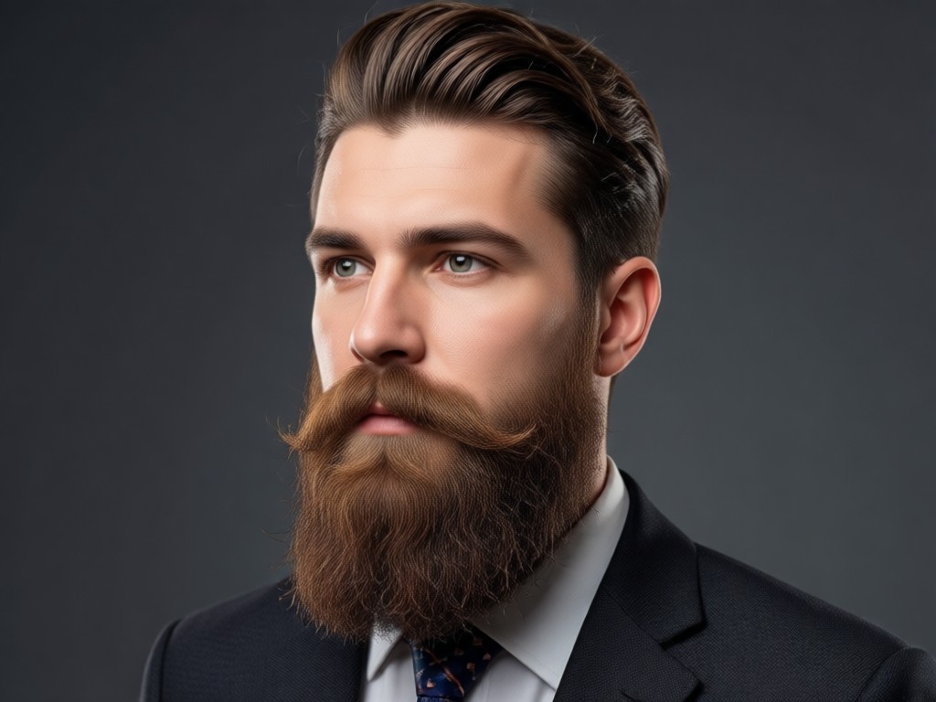 AI realistic beard blending on a face