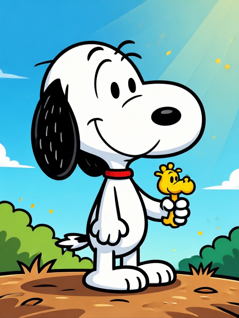 KI-generierte Snoopy-Comic-Strip-Seite