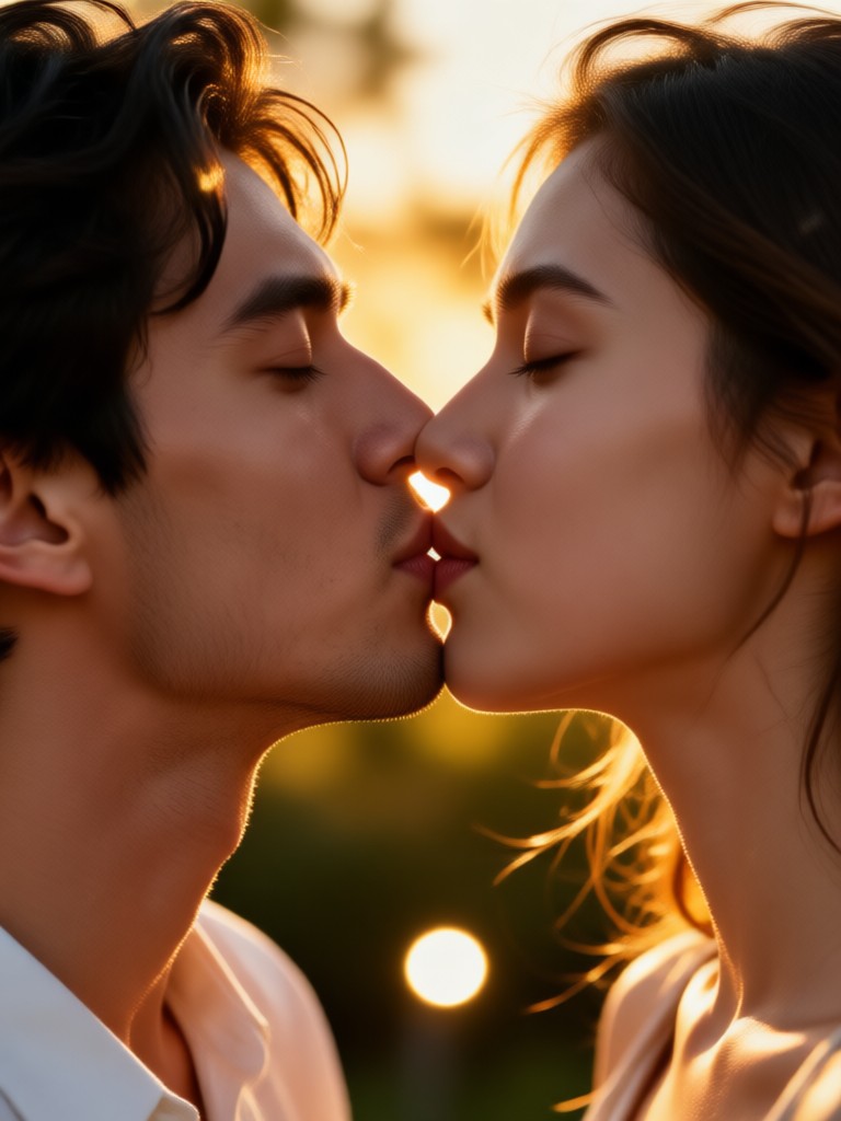 빈티지 필름 그레인이 있는 기념일 키스 영상