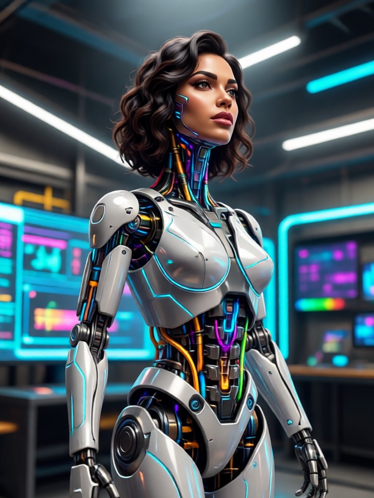 AI Latina portrait with a thoughtful expression
