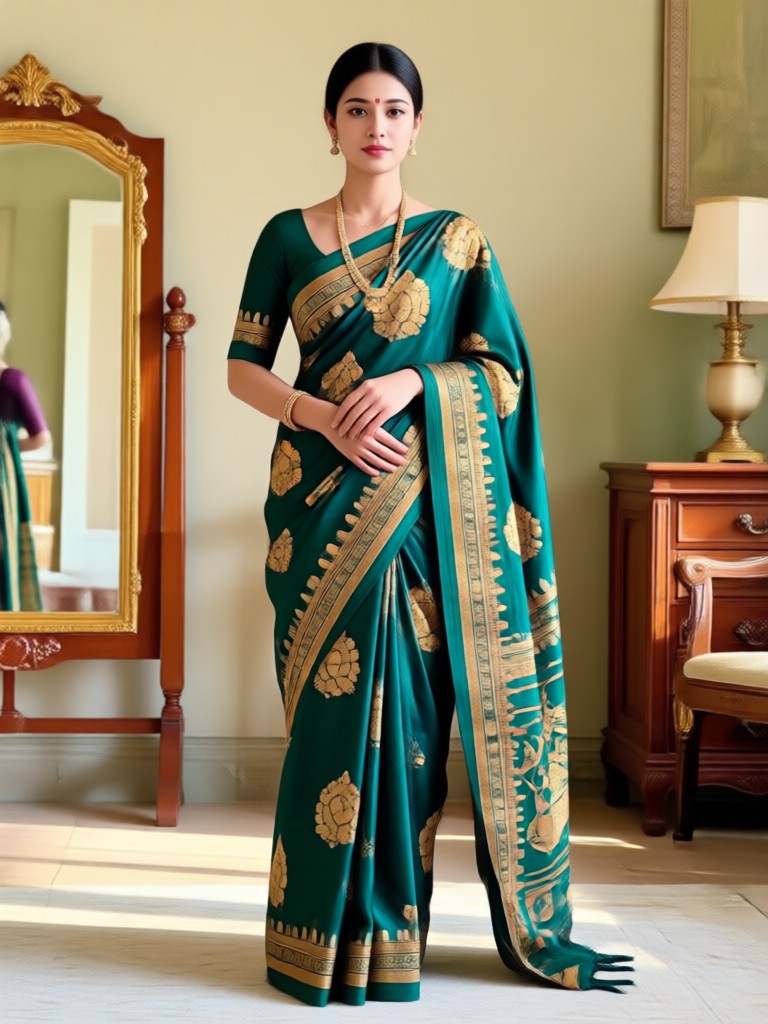 매칭 블라우스와 함께한 AI 사리
