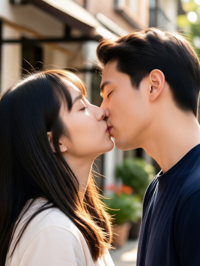 Efecto de beso en foto de evento formal