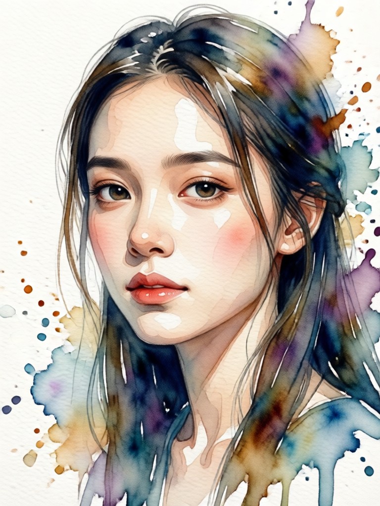 Character design turned into watercolor illustration