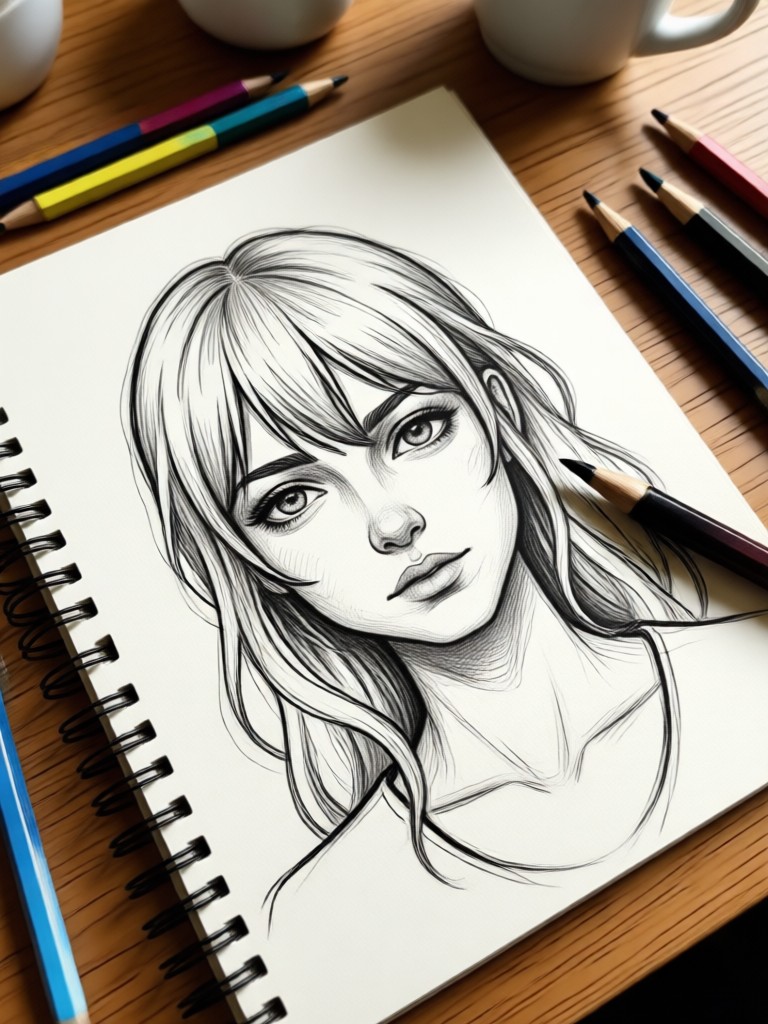 Abstract digital sketch online
