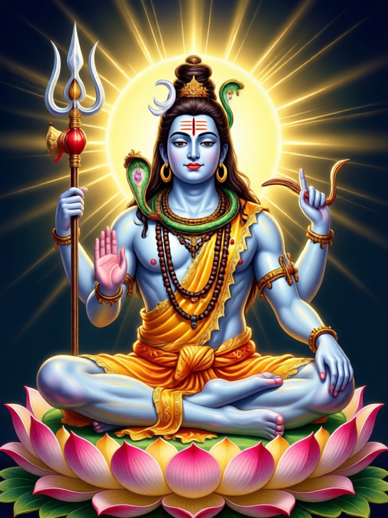 AI generated Shiva with intricate mandala patterns