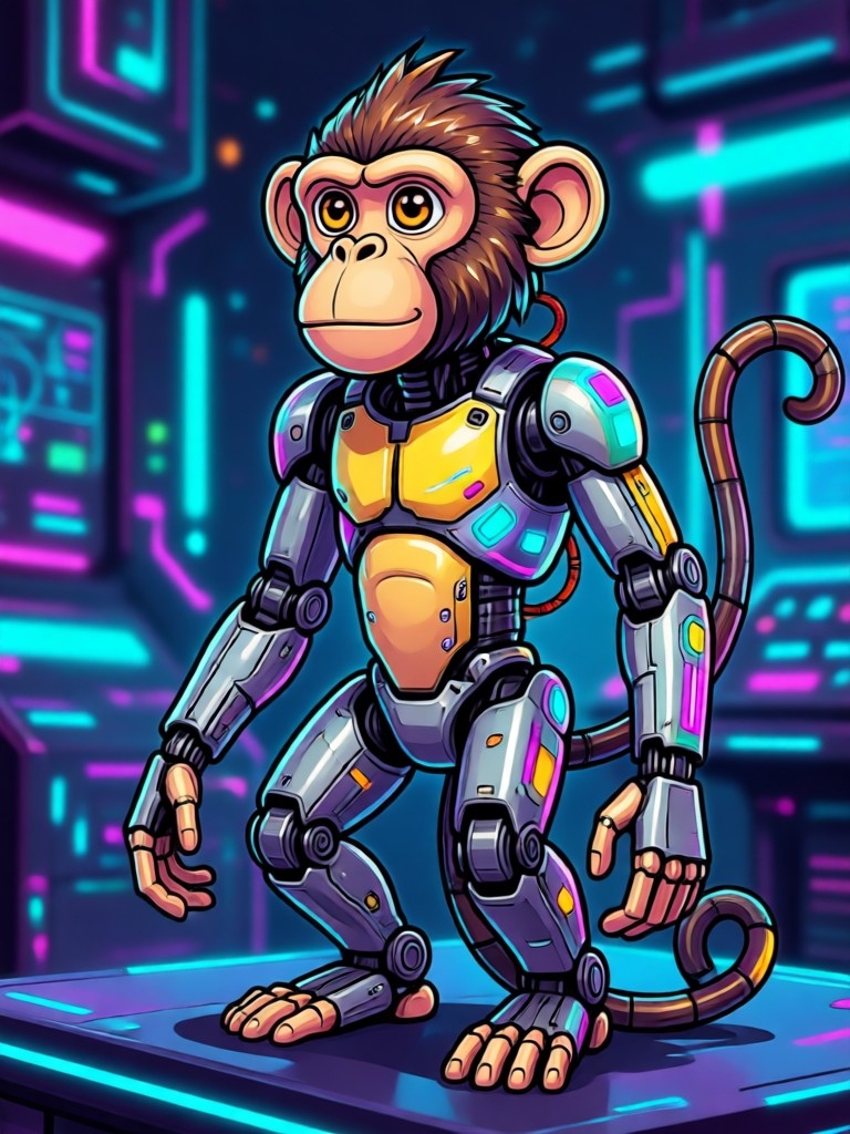 Person as a monkey in a cinematic photo style