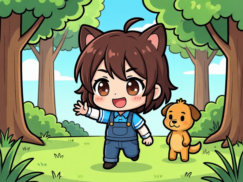 AI technology creating chibi cartoon video