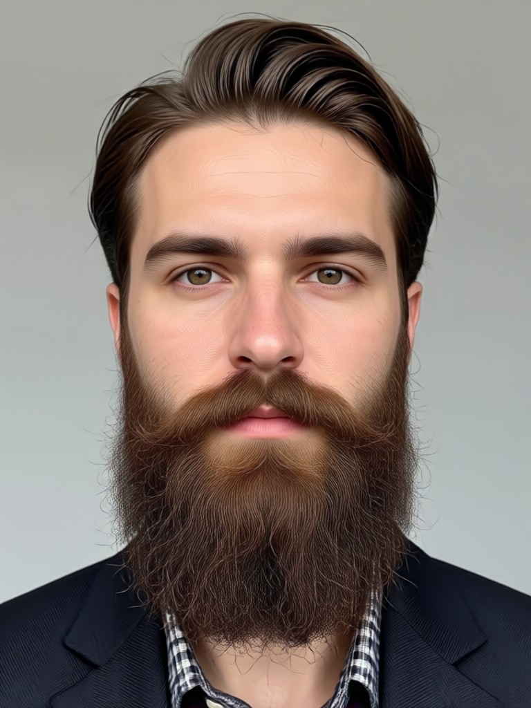 AI filter adding thick Viking style beard