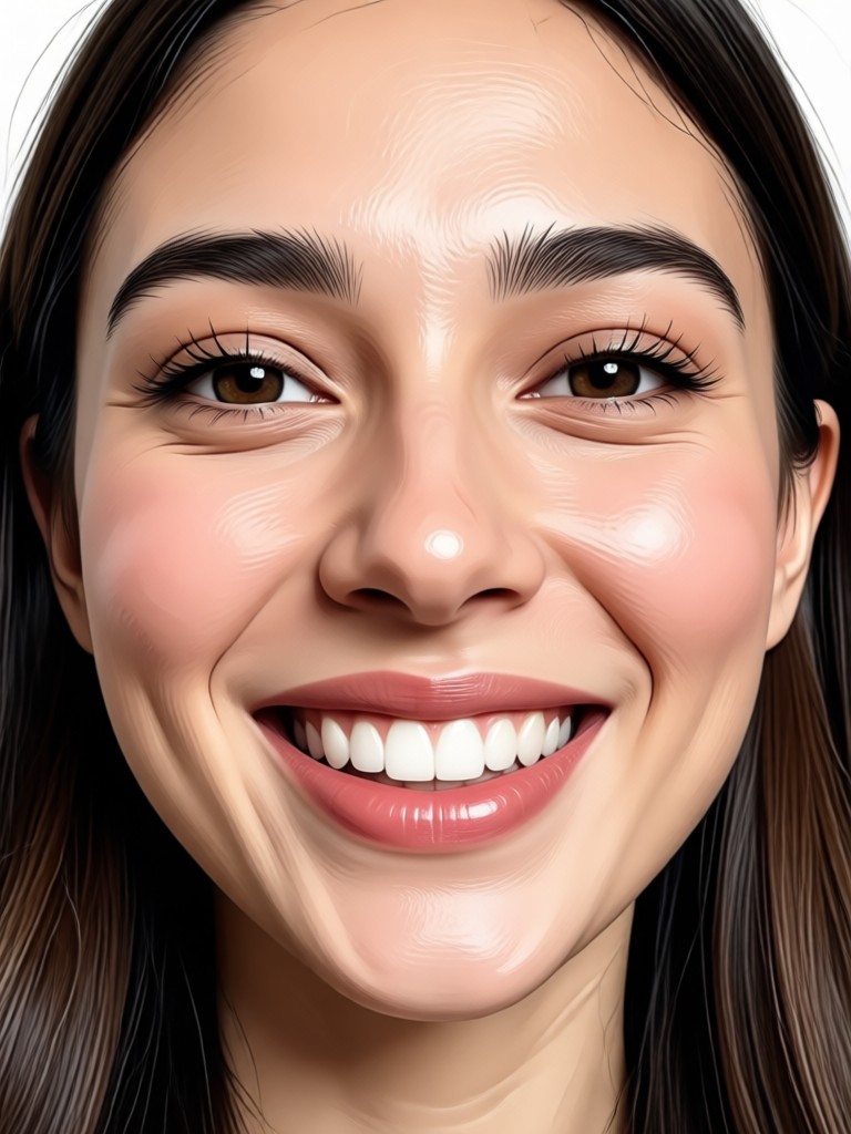 Aplicativo móvel exibindo o filtro de sorriso com IA