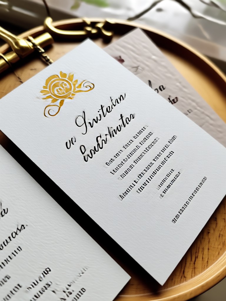 Contemporary geometric wedding invitation design