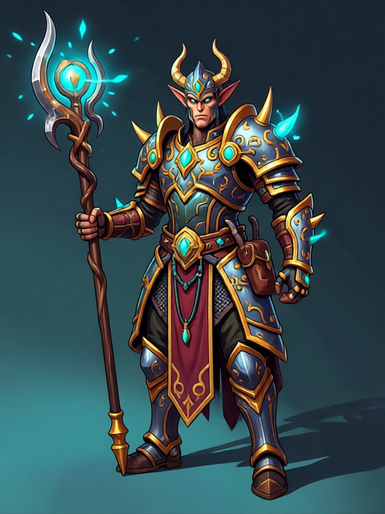 dwarf cleric in plate armor AI art