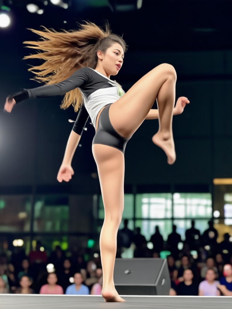 Twerk frontal com IA em câmera lenta