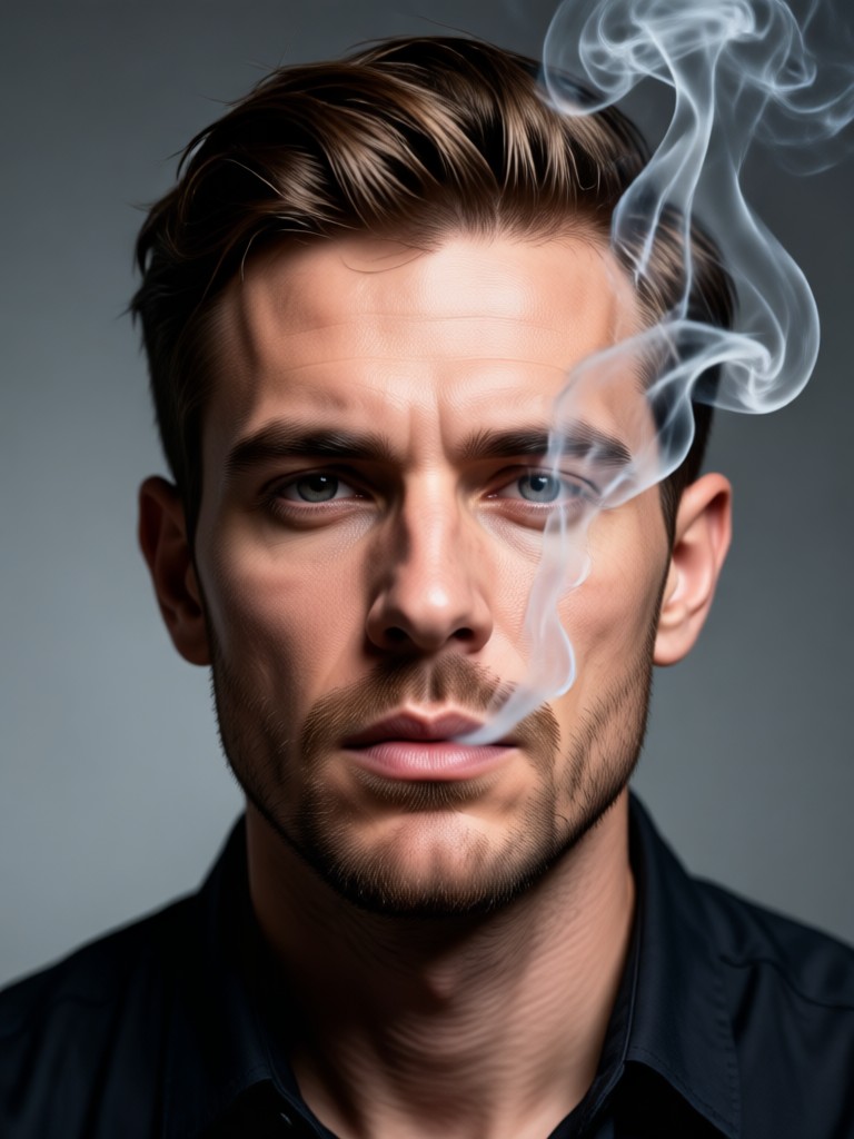 Smoke overlay creating a vintage, mysterious photo effect