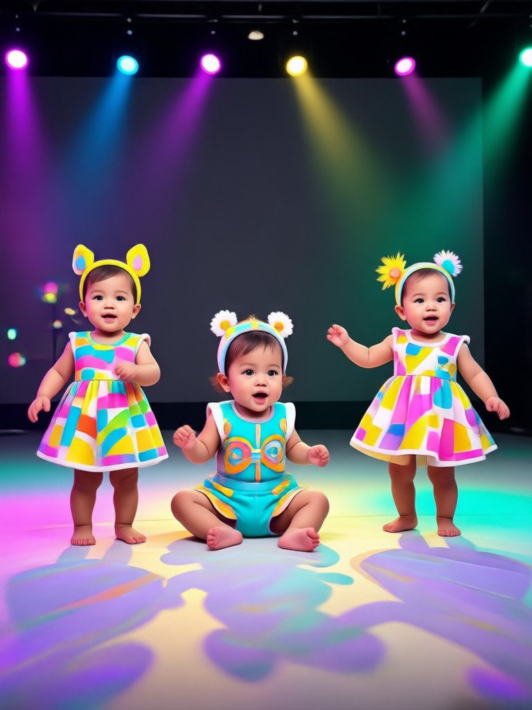 Baby doing a funny, wobbly toddler dance