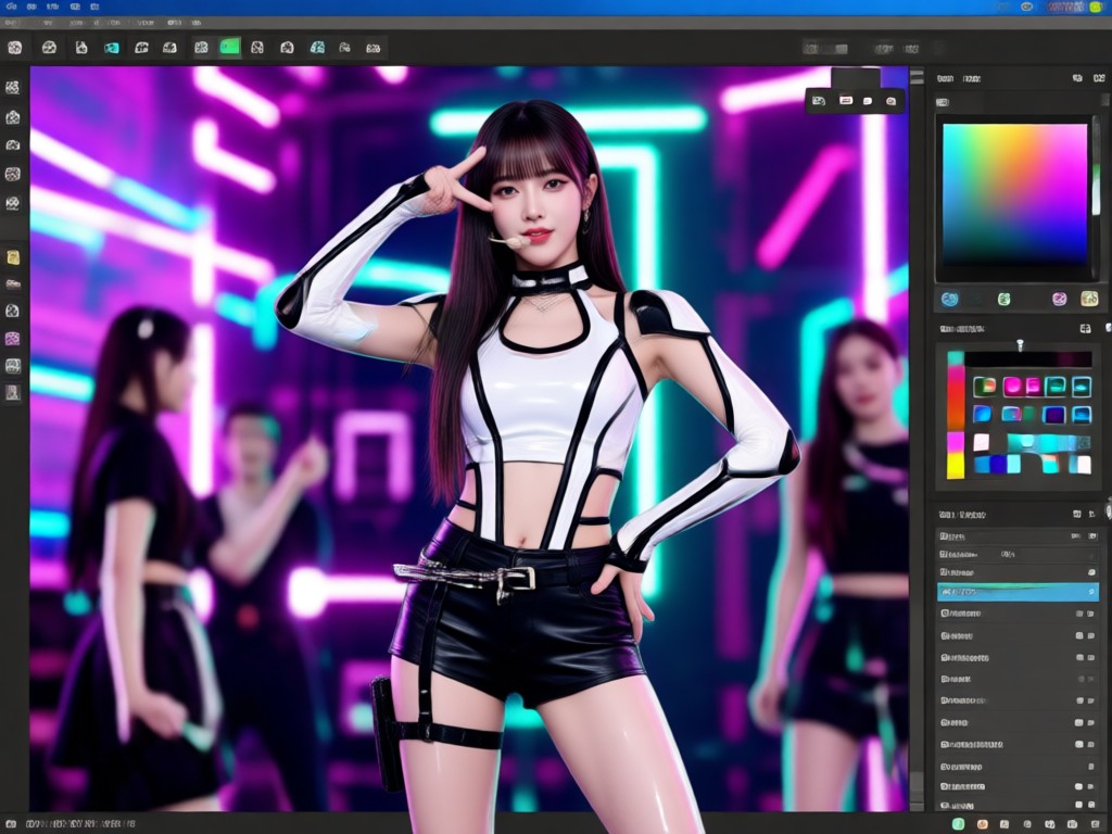 Ejemplo realista de transferencia de maquillaje y peinado kpop con IA