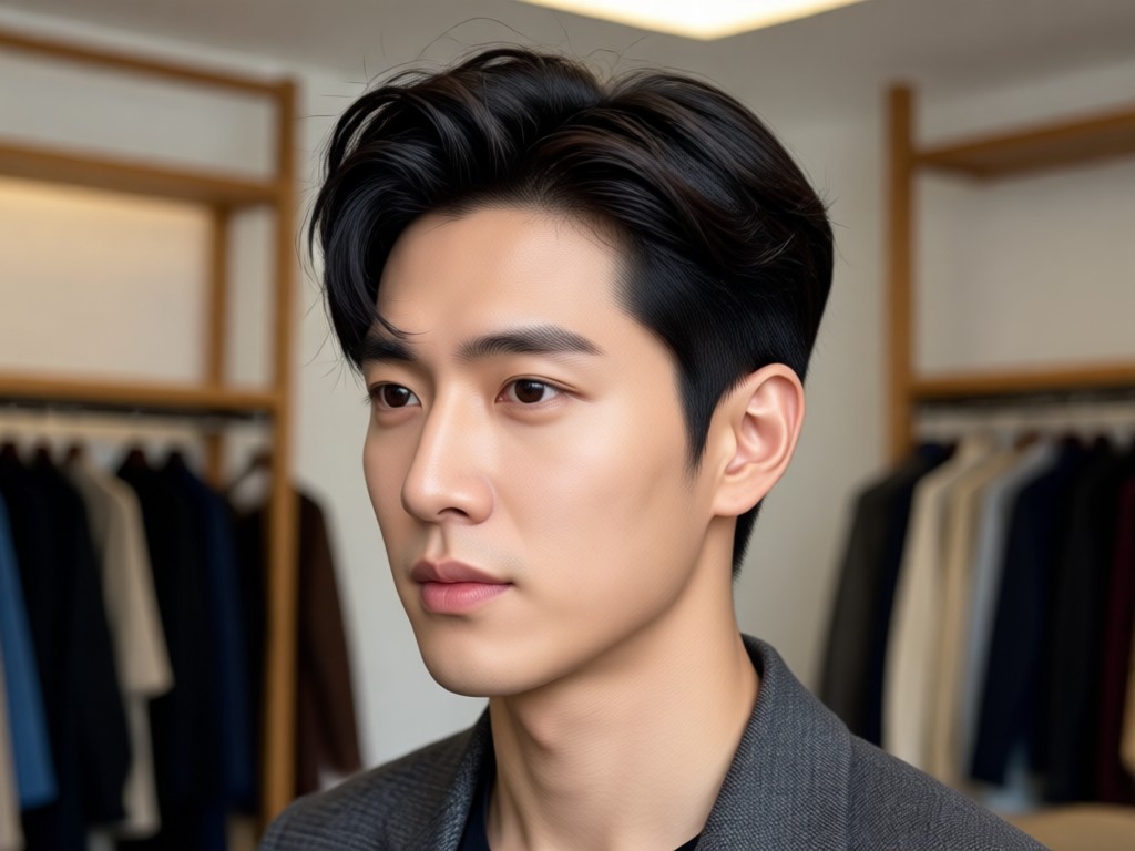 Pustaka berbagai template gaya rambut pria Korea