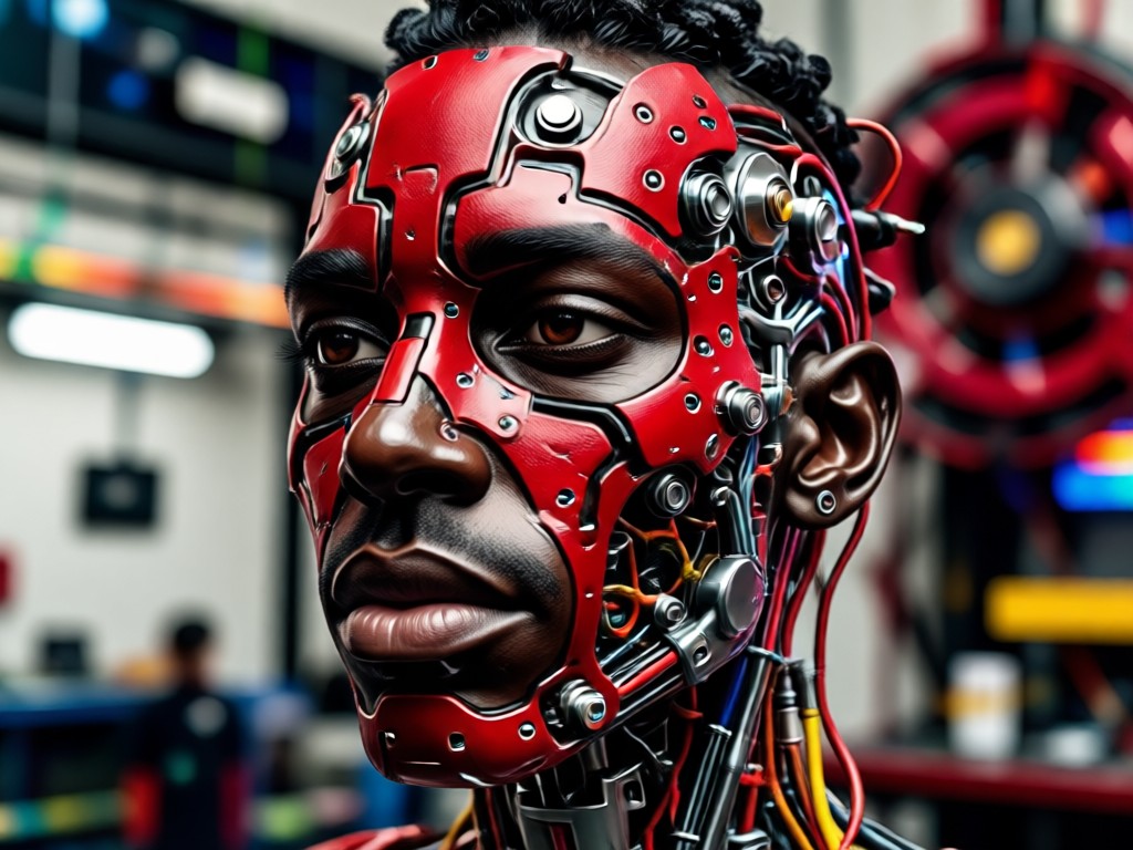 AI color mapping for red black portraits