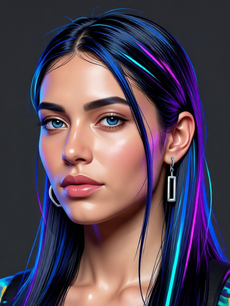 AI Latina Portrait Inspired by Folk Art