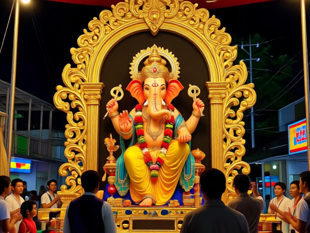 AI generated Ganesh pandal design