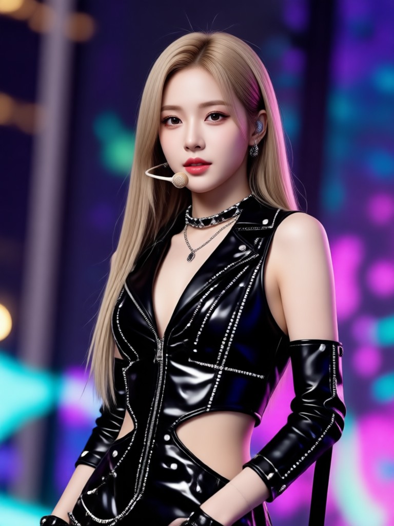Colorful and bright AI K-Pop idol transformation