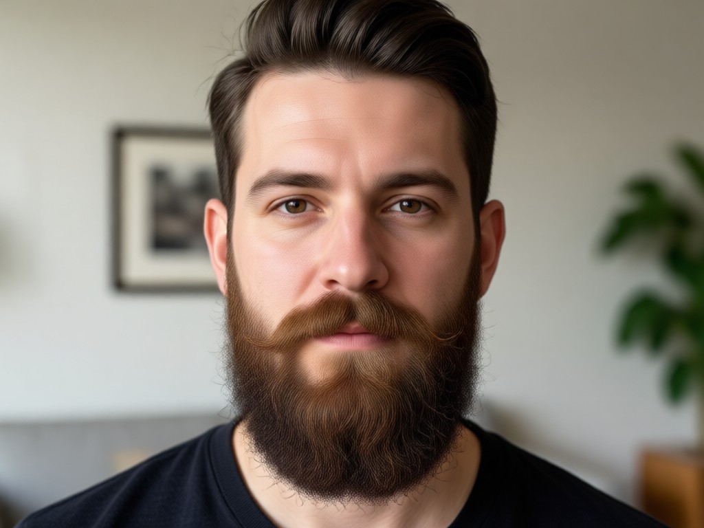 AI generated realistic beard on a portrait