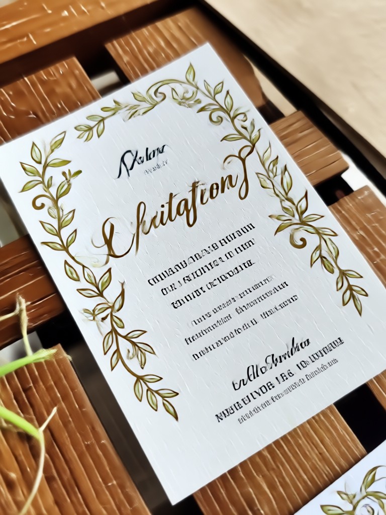 Beach wedding invitation with serene coastline