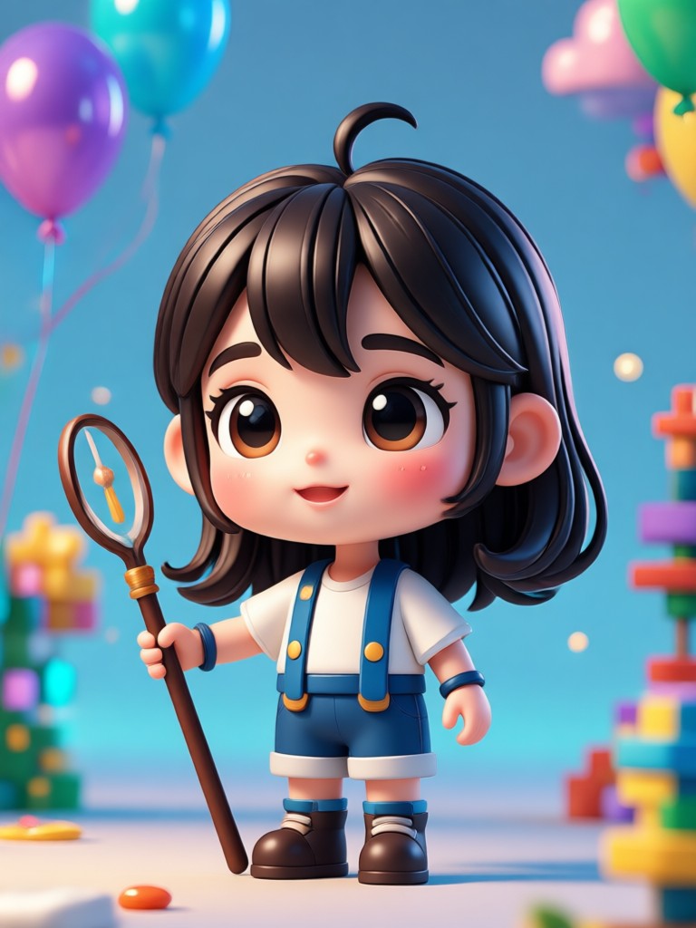 Cute 3d chibi ai photo of a woman