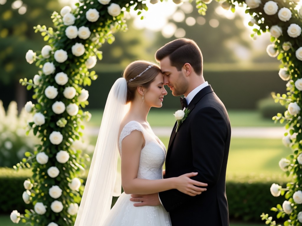 Casal assistindo seu vídeo de casamento gerado por IA