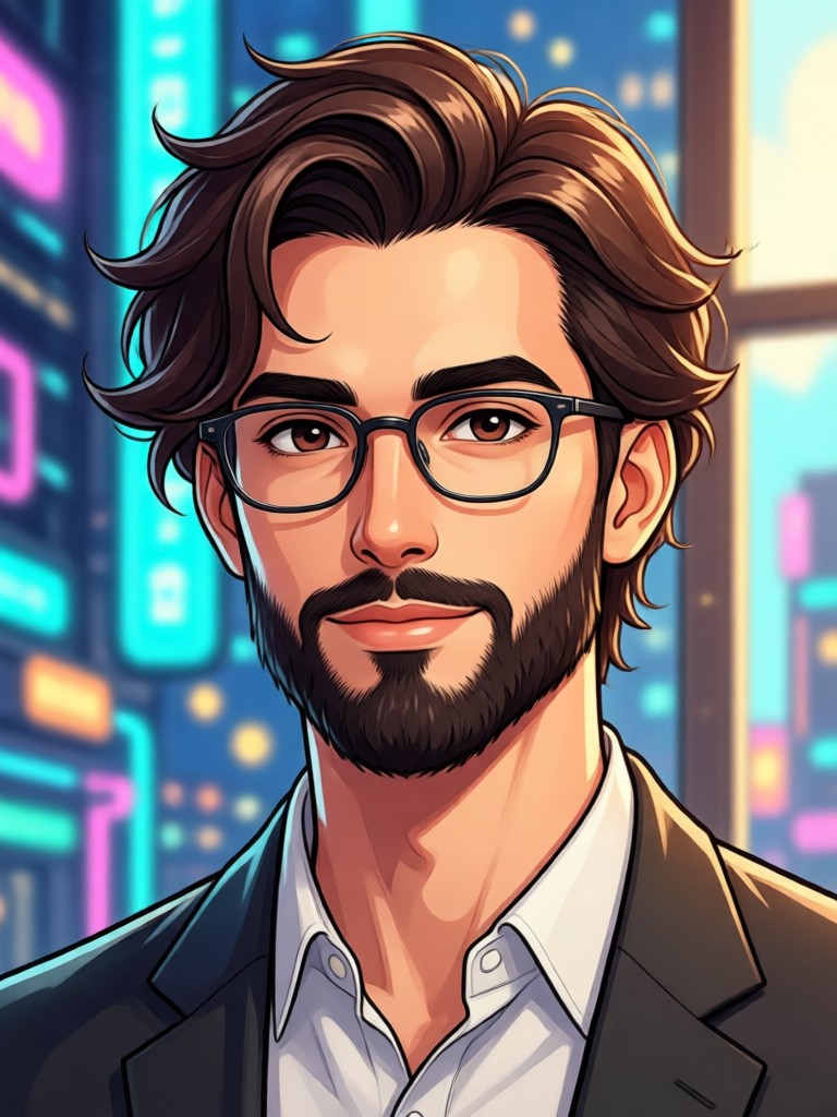 Anime style avatar with vibrant hair