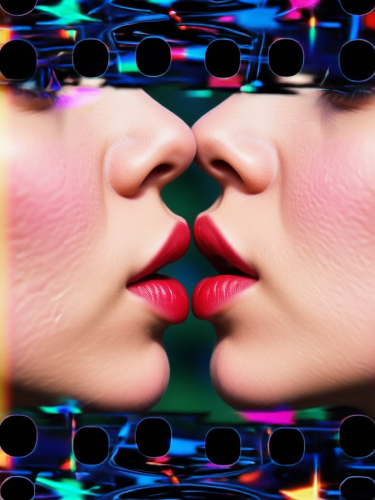 Smartphone showing a retro kiss video being edited in the viyo app
