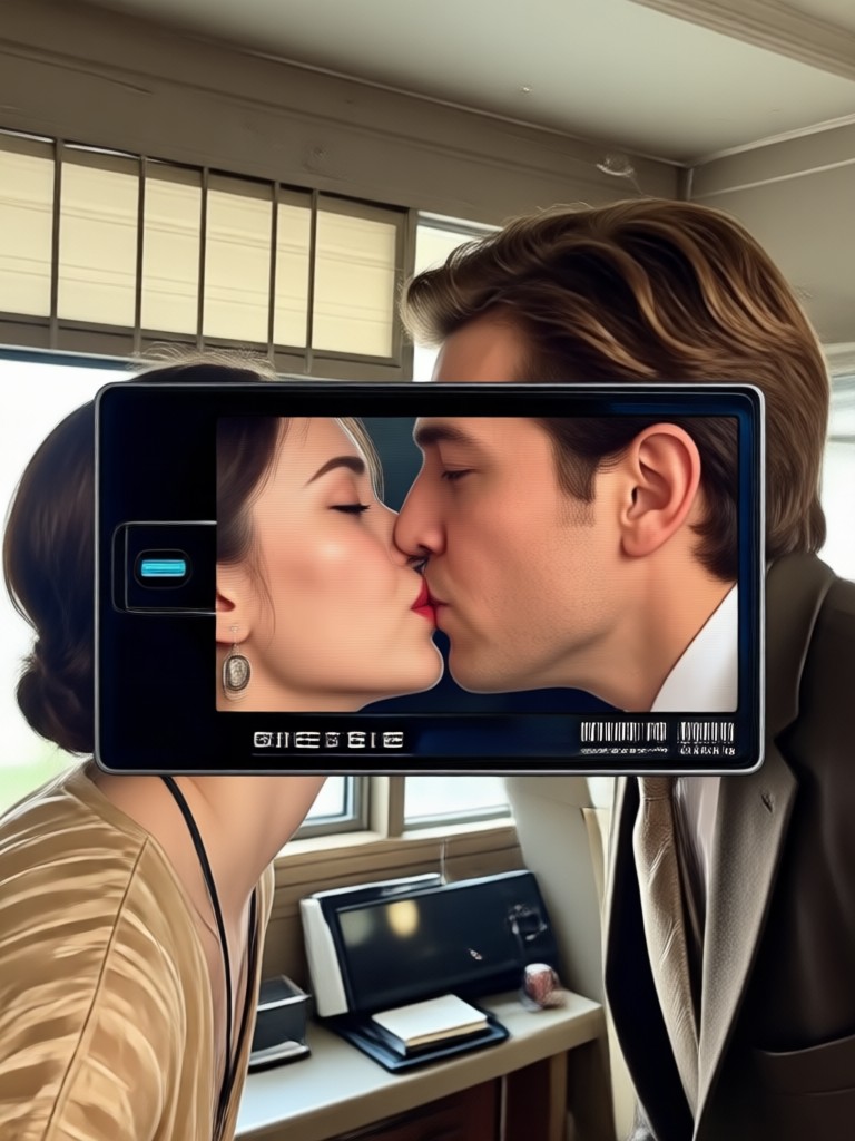 old Hollywood style kissing video ai creation