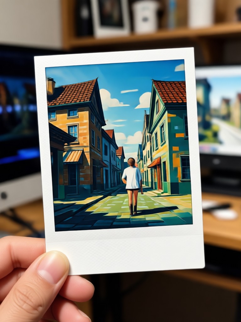Nature scene with AI Polaroid film simulation