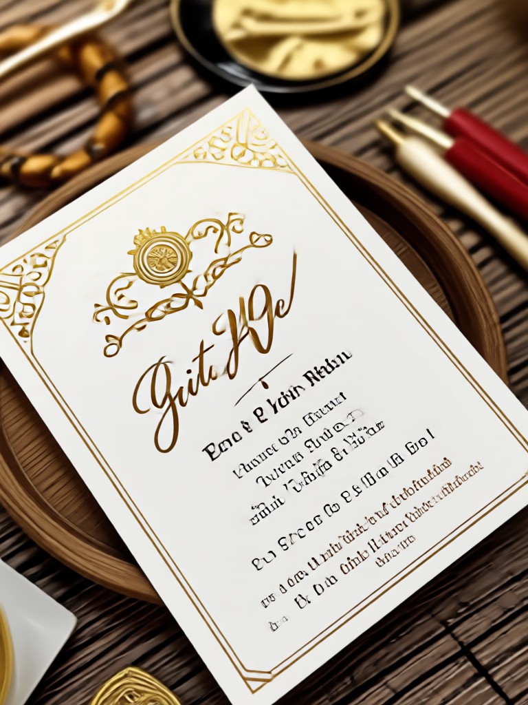 Garden party wedding invitation with greenery