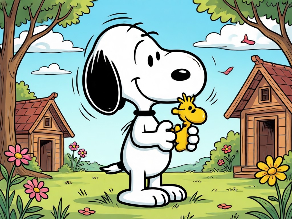 Multiple Peanuts characters AI filter