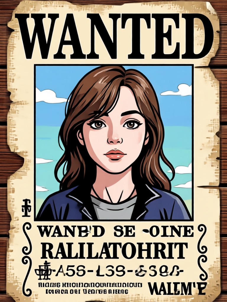 Minimalist black and white wanted poster