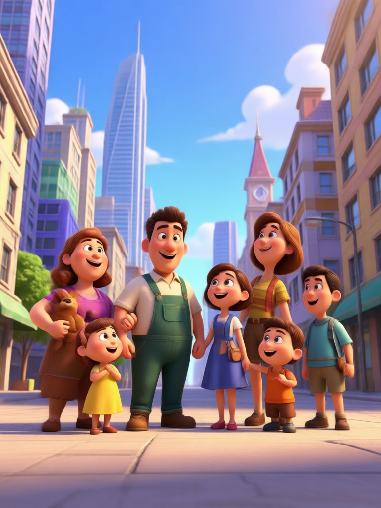 Pet included in a fun Pixar family scene