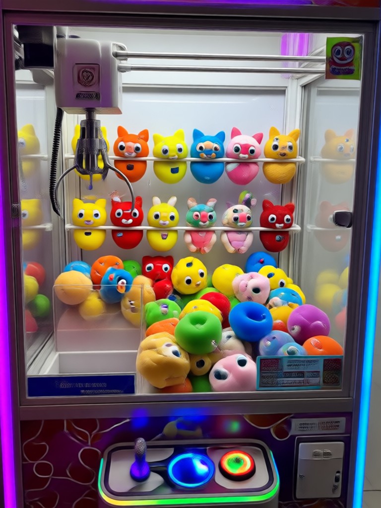 ドラマチックなライティングが施された映画風クレーンゲーム動画
