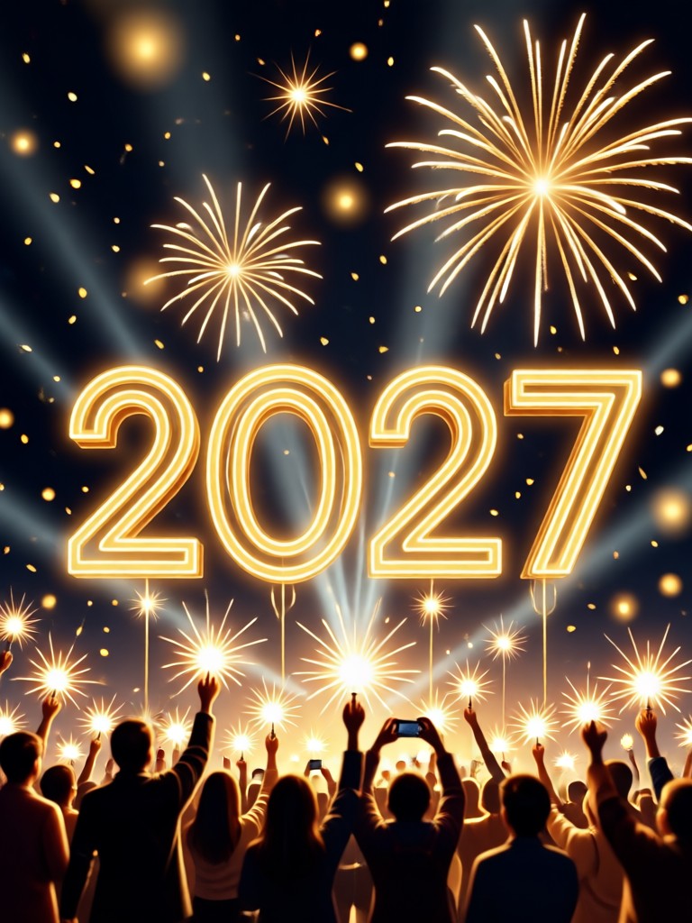 Edição de foto de festa de Ano Novo brilhante