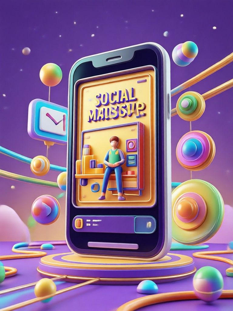 Abstract geometric 3D poster for social media