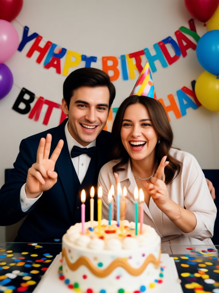 Birthday tribute video with multiple photo memories