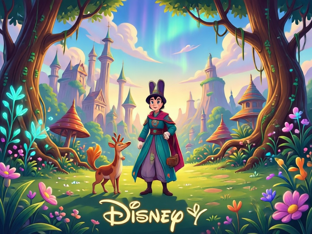 Multiple Disney style variations from a single prompt
