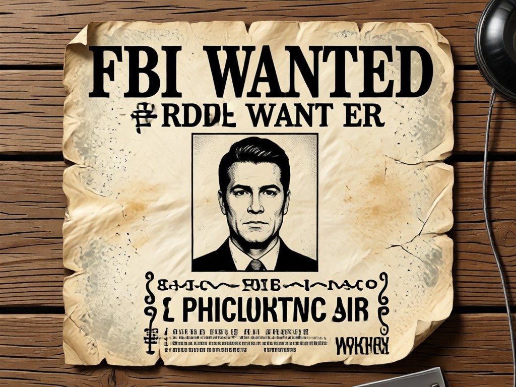 Realistic FBI wanted poster layout example