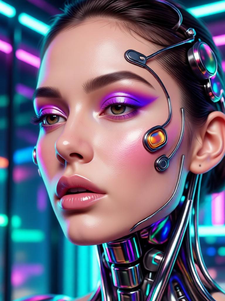 Watercolor art style AI woman