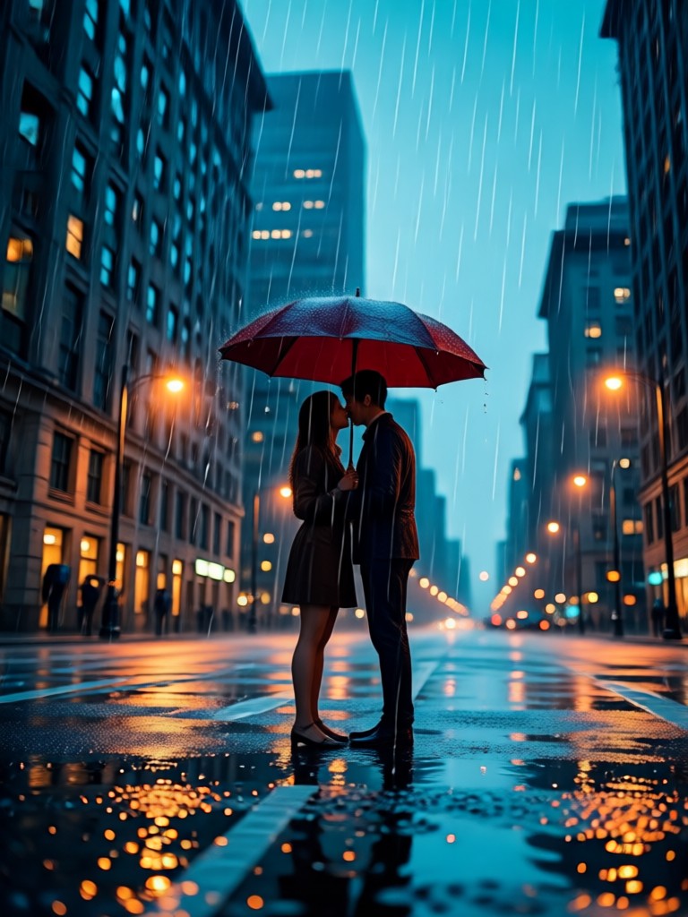 都市雨キス動画作成を表示するモバイルアプリ