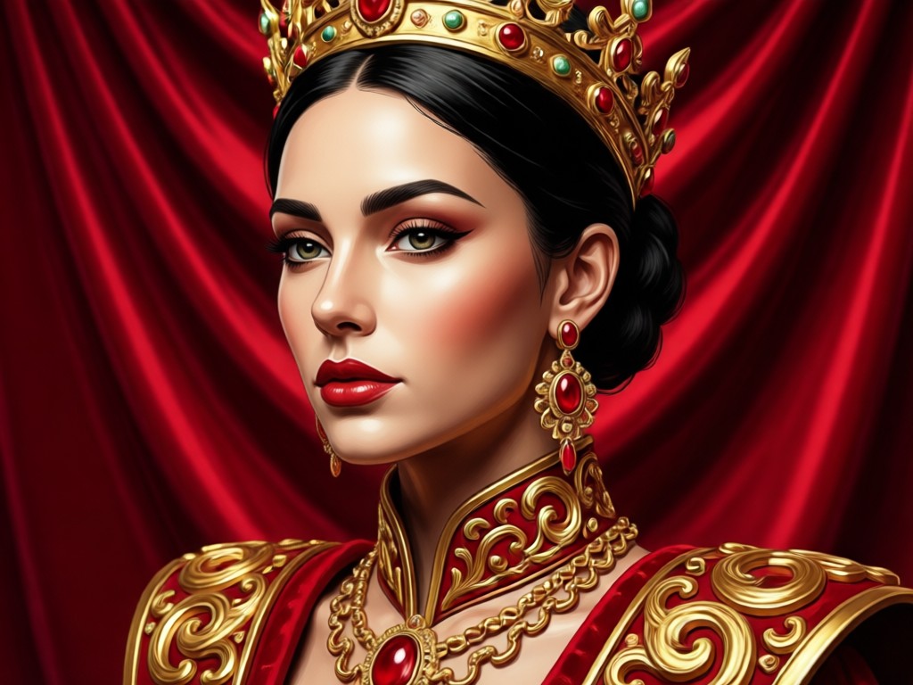 AI background replacement for red portrait