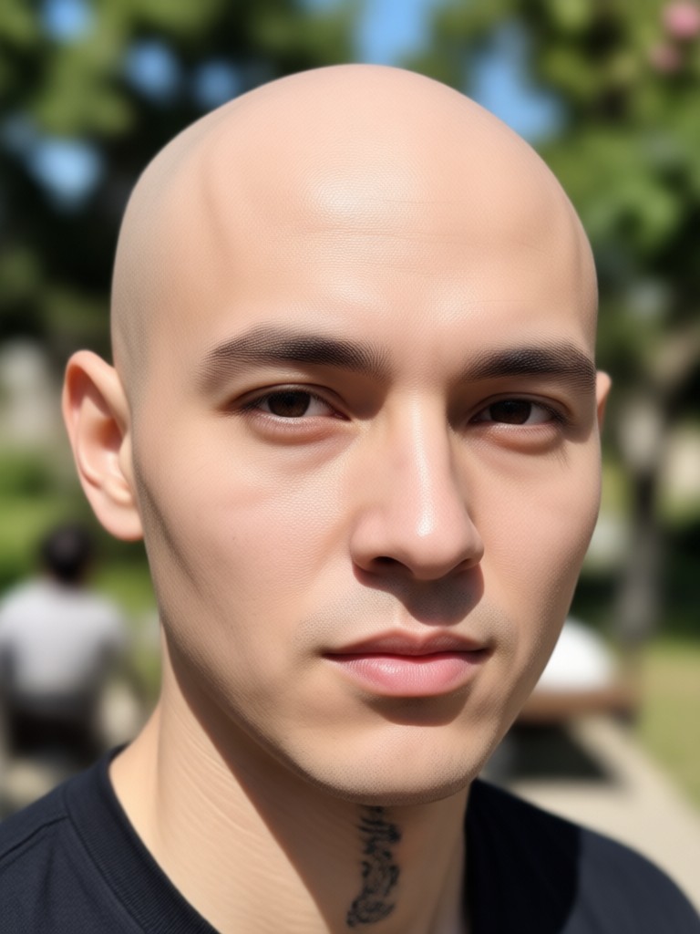 Smartphone displaying AI bald filter interface