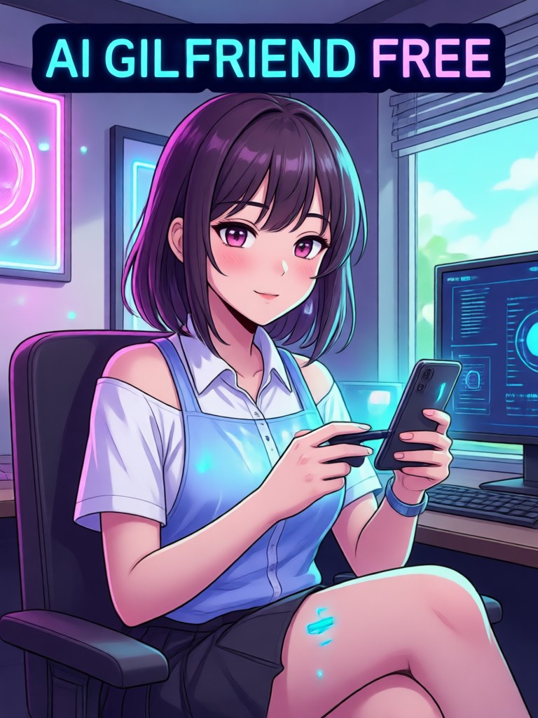 Cinematic style AI girlfriend image
