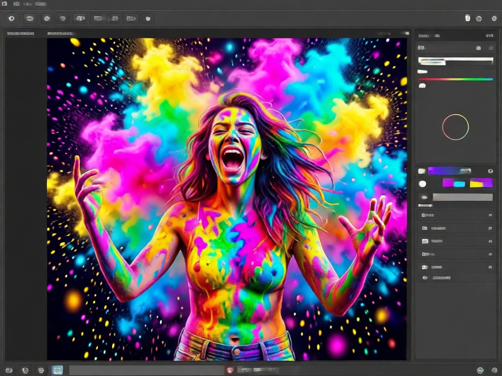 Comparison showing AI vs traditional Holi photo editing