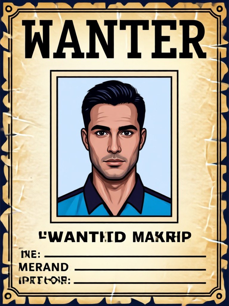 Vintage pirate wanted poster design