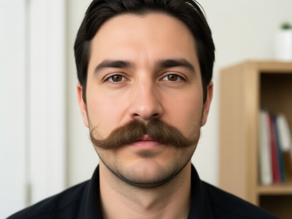 Membagikan foto dengan kumis baru yang ditambahkan